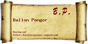 Ballon Pongor névjegykártya
